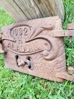 Antique Aladdin Ornate Cast Iron Wood Burning Stove Door Front Reclaimed Display