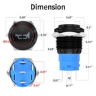 Daiertek 12v Marine 16mm Horn Push Button Switch  12 Volt Stainless Blue 