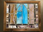   Antique Stained Glass Window Colorful   24  X 20   Architectural Salvage