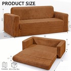 Loveseat Boneless Couch 4-in-1 Convertible Sofa Bed X-large Orange