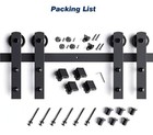 8ft Sliding Barn Door Hardware Closet Track Kit Double Doors  Fits  2  24  Doors