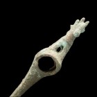 Ancient Bronze Axe With Horse Figure Luristan Style  35 5 X 12 Cm  805 Gram 