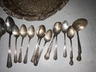 Huge Lot Of Mixed Silverware   Trays  Soldered Silver Pieces 70  Pieces