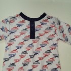 Reebok One-piece Infant Boys 3-6 Month Blue Red  Snap Closure Henley Outfit Logo