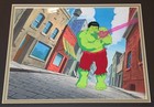 The Incredible Hulk Production Animation Cel On Hand Painted Background 1982