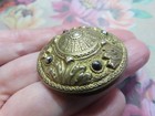 Vintage Button large Domed Metal With Cut Steel Accents  Approx  1-1 2    m29