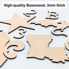 Hexagon Bulk Unfinished Wood Cutout Shape 1 2 -4  25  50  100 Qty 1 8  Hobby