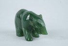 Carved Green Stone Bear Figurine Inuit Style Animal Sculpture