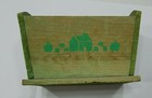 Vintage 1980 s Quarter Cut Solid Green Stained 4x5x6 Wood Box Barn Farm Free S h