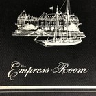 Empress Room Menu Vintage 1960s Fairmont Hotel Victoria British Columbia Canada