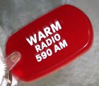 Vintage Warm Radio 590 Am Scranton Wilkes-barre Advertising Red Rubber Key Ring