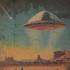 Ufo Highway Wall Art  Alien Uap Desert Truck Poster  Sci-fi Celestial Star Decor
