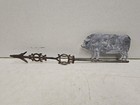 Antique 22  Primitive Iron   Copper Weathervane Pointer Arrow W  9  Zinc Pig