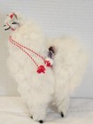 Pure Alpaca Standing Plush Doll White Fur 9  Tall Natural Artisan Peru Llama