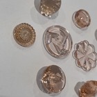 Lot Of Clear Pink And Peachy Pink Vintage Glass Buttons Sew Through Self Shank