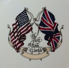 Vintage Wedgewood Ww2 Commemorative Plate Usa england Flags Bone China 1940s