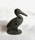 Vintage Cast Bronze Pelican Souvenir Daytona Beach Florida Miniature Figurine