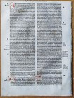Deuteronomium - Original Incunable Leaf Biblia Latina Amerbach Basel - 1491