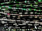 Vintage Glass Beads Beaded Wired Jade Green 19 Pc Of 17     a9