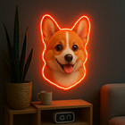 Custom Dog   Cat Face Uv Printed Neon Sign     Personalized Pet Portrait Led Light