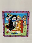 Vintage 2002 Candace Reiter Catzilla Valentines Day Cats Love Tile Trivet 6 X 6 