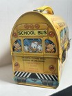 Walt Disney Yellow School Bus Lunch Box   Thermos Metal Dome By Aladdin 1969 Vtg