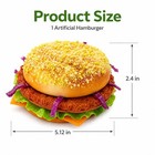 Artificial Hamburger Realistic Fake Food Display Faux Burger Bread Model Prop