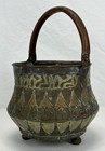 Vintage Anglo-indian Or Middle Eastern Hammered Copper Brass Pot Planter Bucket
