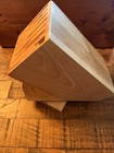 Xl Wooden Knife Block Holder Swiveling Base New Solid Hardwood 