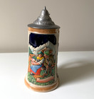 Vintage Reinhold Merkelbach 4070 German Beer Stein Alpine Couple Pewter Lid 8 