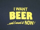 Vintage 80s Ched By Anvil  i Want Beer  Black Cotton T Shirt Usa Men s Size Med