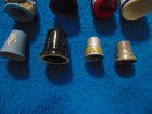 Vintage Mixed Lot Wood  Metal  Ceramic Thimbles Lot Of 14 Thimbles