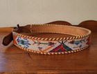 Vintage Native American Iindian Hand Beaded Leather  Cowhide Belt Size 30 Waist