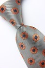 New Classic Polka Dot Brown White Jacquard Woven 100  Silk Men s Necktie Tie