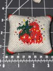 Vtg Tomato Strawberry Red Cloth Pin Cushions Lot 3 With Pins
