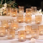 Pcs Ribbed Votive Candle Holders For Wedding Table Decor  Tea Light 32 Gold