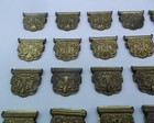 Antique Lot Of 38 Suspender Garter Clips Buckles Fleur De Lis Brass Art Nouveau