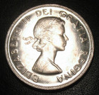 Old Canadian Coins Silver 1958 Bu Unc Canada Totem Pole Silver One 1 Dollar