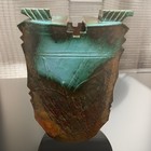 Rare George Whitten Raku Studio Art Pottery Vase Vessel Sculpture 16   h