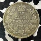 1902-h Canada 10 Cents Lot t4844 Silver 