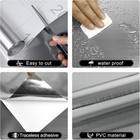 Stainless Steel Contact Paper Peel And Stick Countertop Silver Metallic Refriger