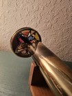Vintage Mercedes Brass Double Wheel Kaleidoscope  Signed  Stained Glass   