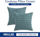 Throw Pillow Covers Soft Corduroy Decorative 16  X 16   pack Of 2  Coastal Blue