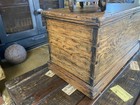 Old Antique Pine Chest  Vintage Wooden Storage Trunk  Blanket Box  Coffee Table 