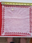 White Lace Cotton Wedding Hanky Unused Handkerchief  Sheer  10 X 11