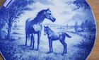  Vintage Kaiser 1971 Blue Mother s Day Plate Mare   Foal  Horse Plate 