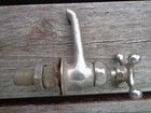 Vintage Hot Water Nickel And Brass Faucet With Handle