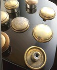 1960 Brass Cabinet Knob 1 25    Round Mushroom Drawer Pull  7 Avail 