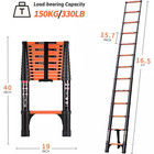 Telescoping Ladder Reach 16 5 Ft  Aluminum Multi-purpose Portable Extension Fold