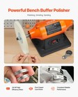 Vevor 8  Bench Buffer Polisher 3 4 Hp 3450rpm For Metal Jewelry Wood Polishing